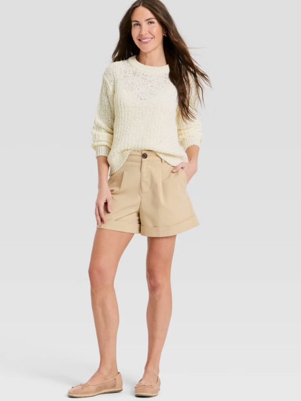 Women's Long Sleeve Round Neck Tape Yarn Pullover Sweater - A New Day new 🆕